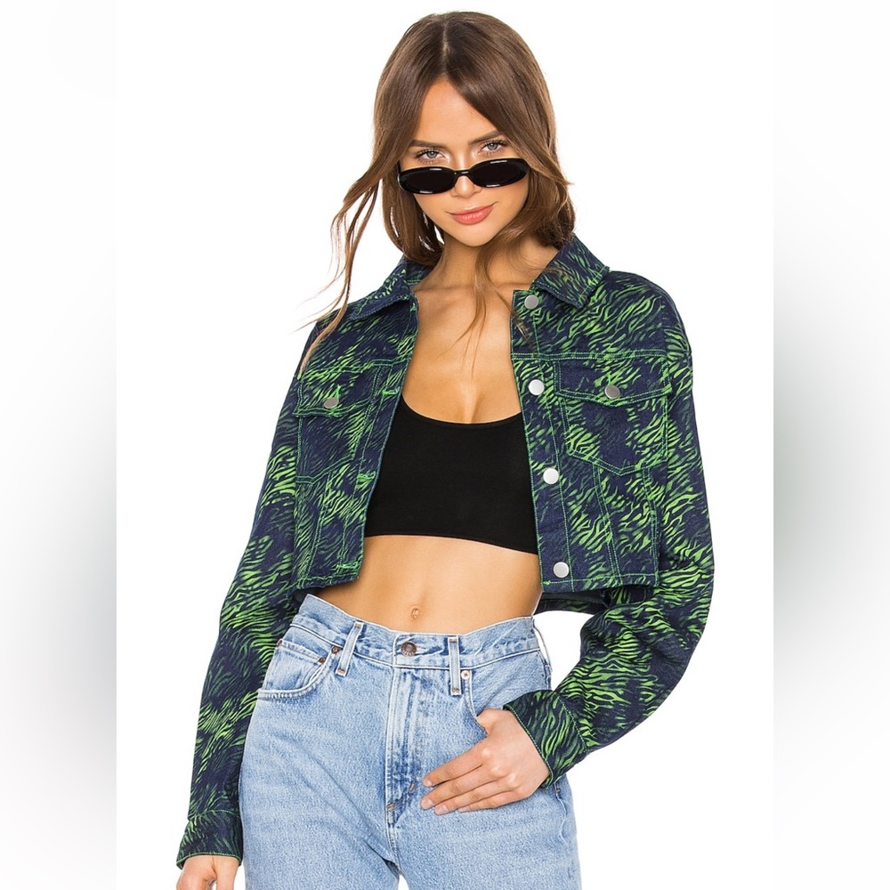 I.AM.GIA sinead jacket in green tiger size small